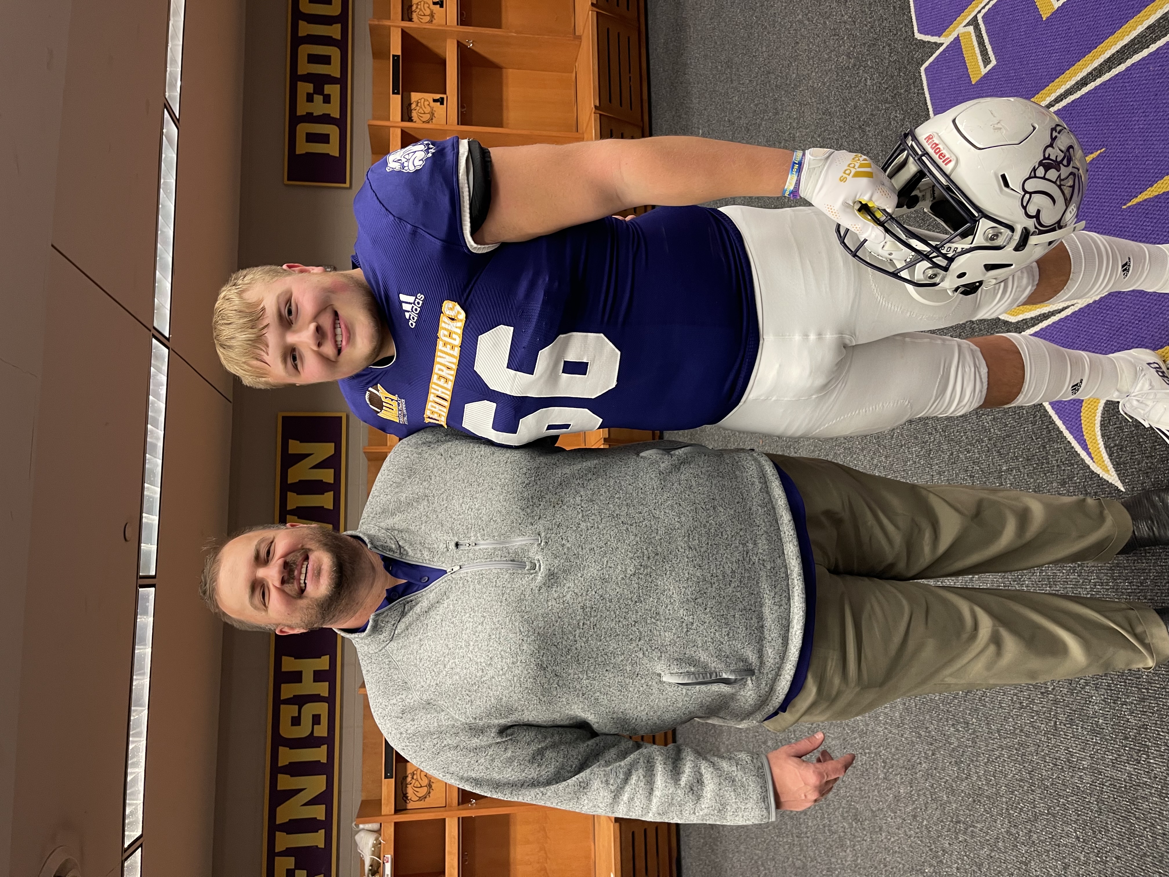 Brian Frana with Wyatt Newcomer a center from KC on his recruiting trip this last weekend.